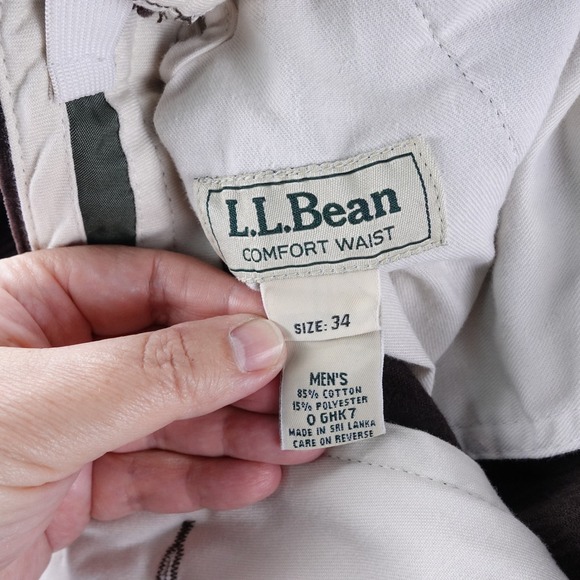 Vintage LL Bean Comfort Waist Corduroy Pants Men 34X30 Brown Pleated Classic Fit - Picture 4 of 7